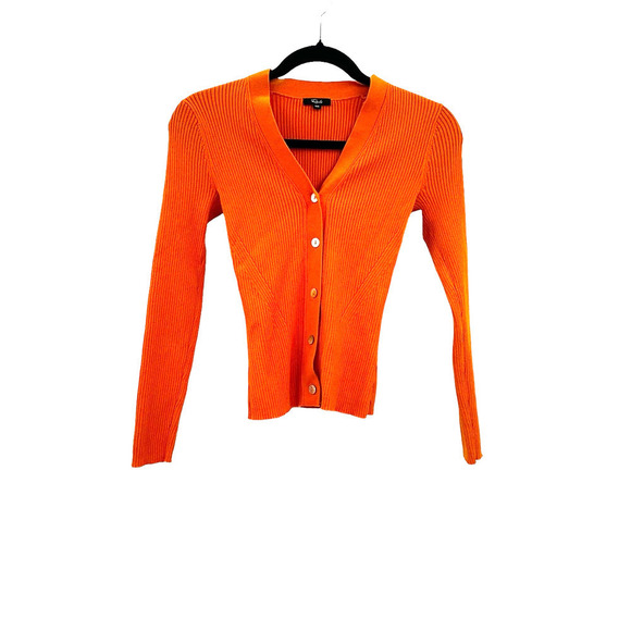 Rails Ribbed Cotton Blend Button Front Cardigan Sweater Long Sleeve Size 2XS - Picture 4 of 10